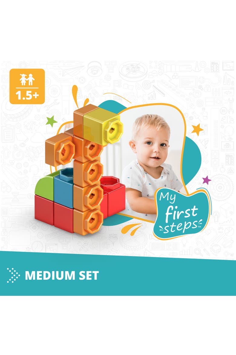 Qboidz Baby My First Steps Medium 44 Piece Brick Set, Dualdimension, Alternate, color, Multicolored