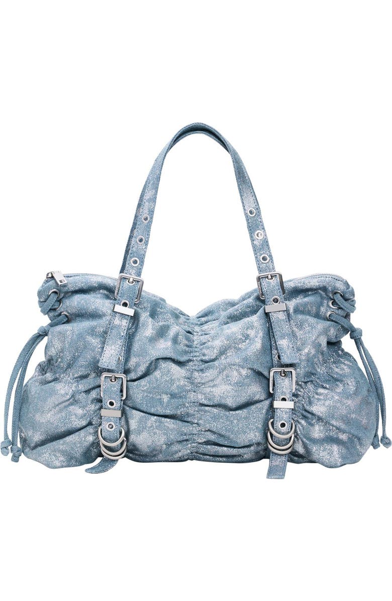 Desigual Ruched Denim Shoulder Bag, Alternate, color,