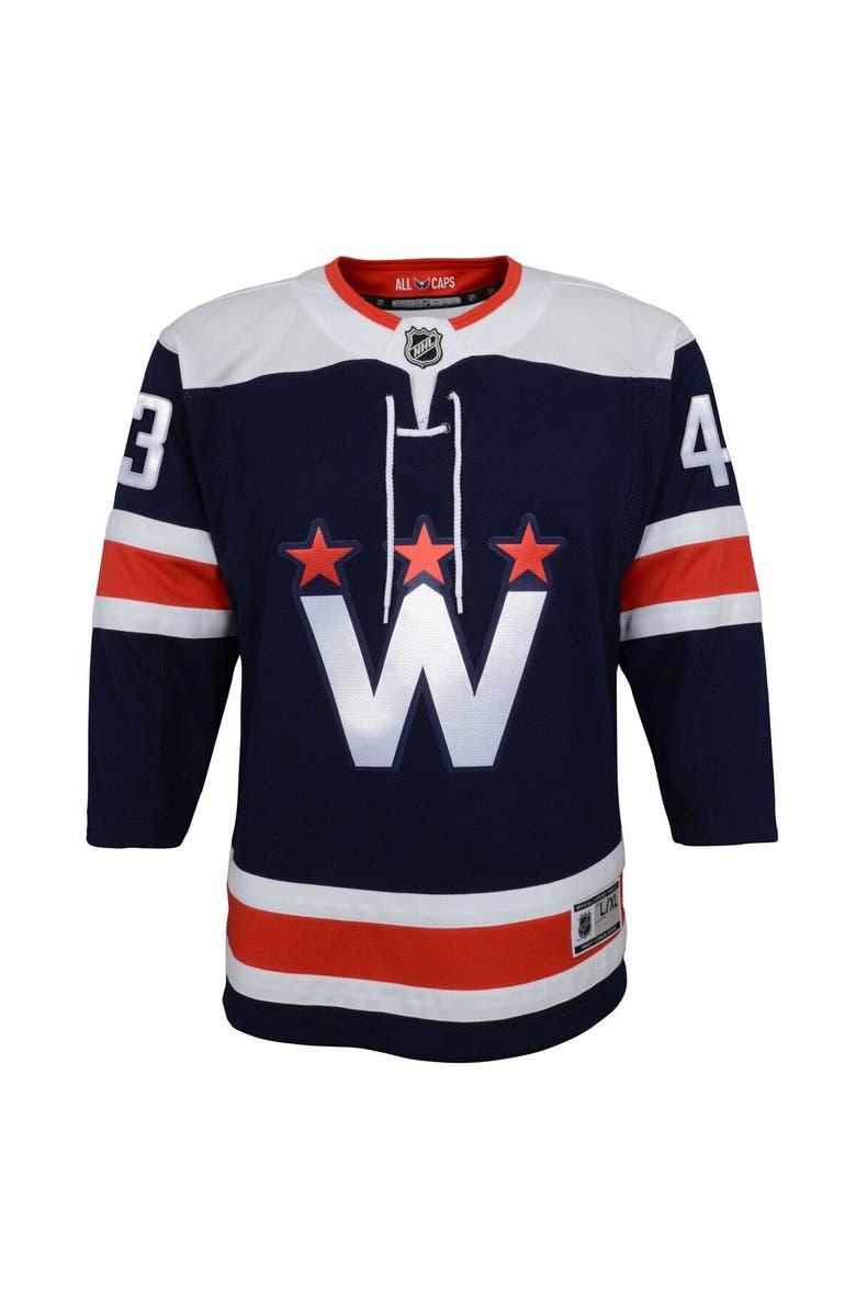 Outerstuff Youth Tom Wilson Navy Washington Capitals 2020/21 Alternate Premier Player Jersey, Alternate, color, Navy
