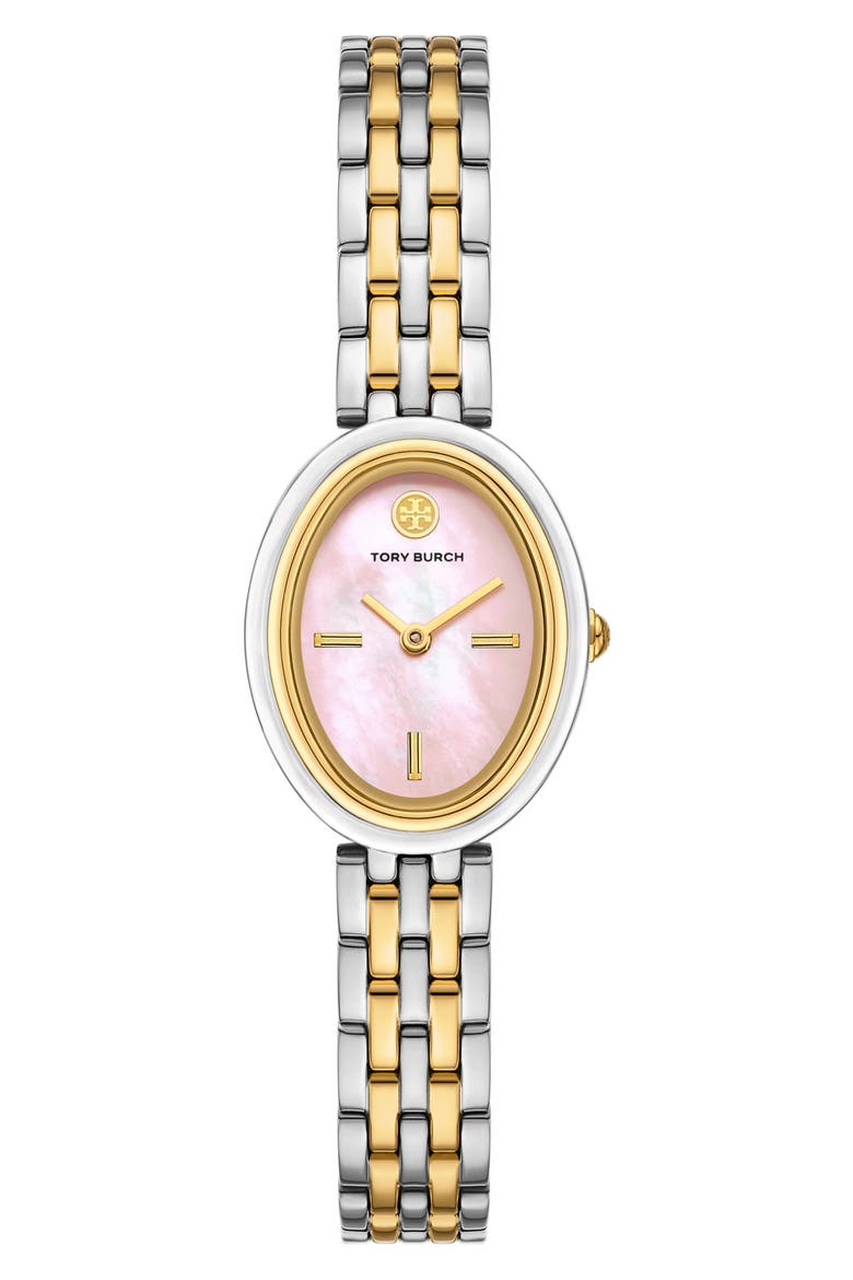The Oval Bracelet Watch, 22mm x 28mm, Main, color, TWO TONE