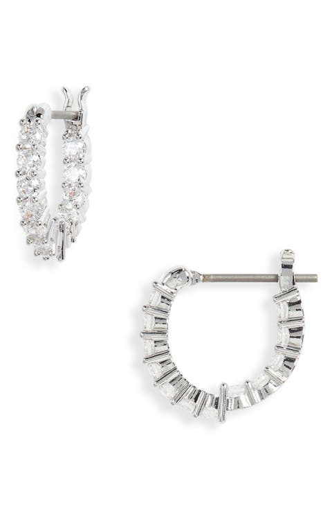 Matrix Swarovski Crystal Mini Hoop Earrings