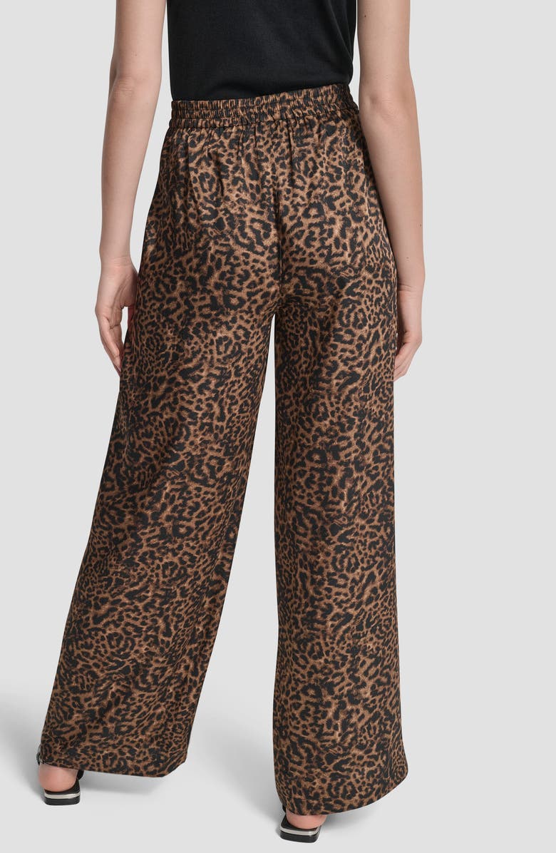 DKNY Cheetah Print Wide Leg Pants, Alternate, color, Compact Cheetah