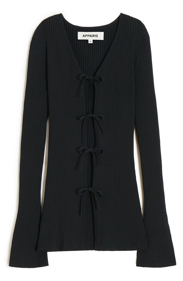 Apparis Wren Tie Front Rib Cardigan, Alternate, color, 