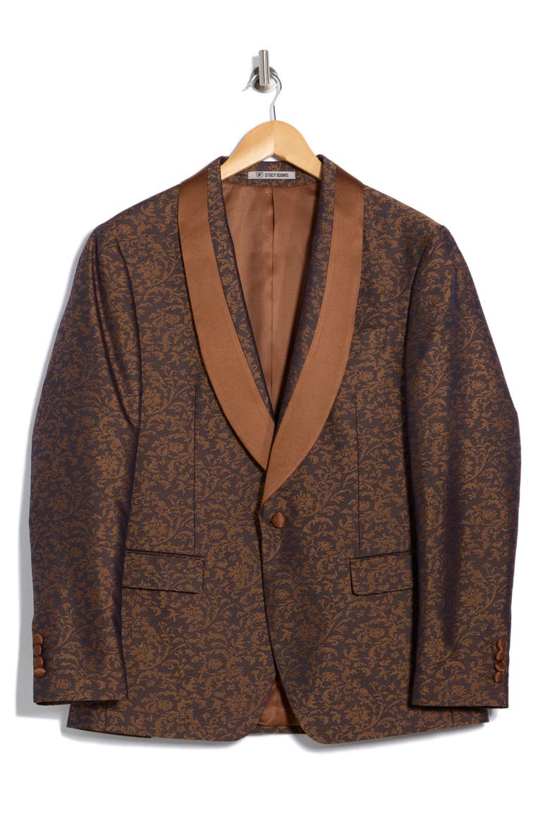 Paisley Shawl Collar Sport Coat, Alternate, color, RUST