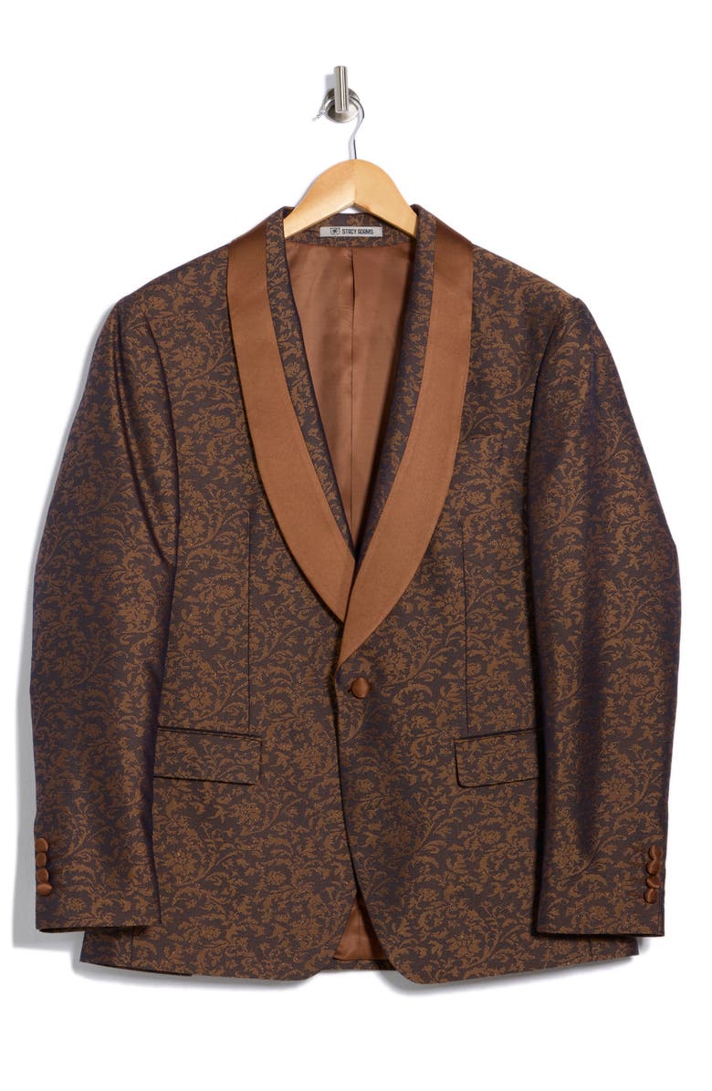 ZEGARIE Paisley Shawl Collar Sport Coat, Alternate, color, Rust