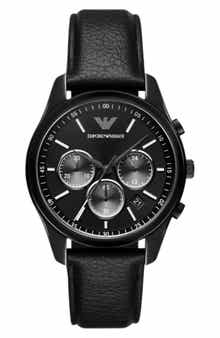 Emporio Armani Antonio Chronograph Leather Strap Watch, 41mm