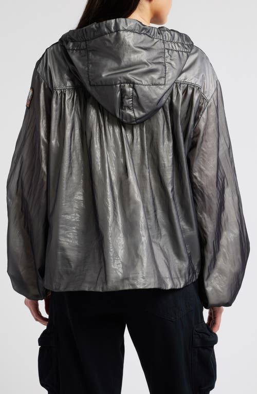 PARAJUMPERS PARAJUMPERS CARMEN METAL GLAZE WATER REPELLENT HOODED JACKET 