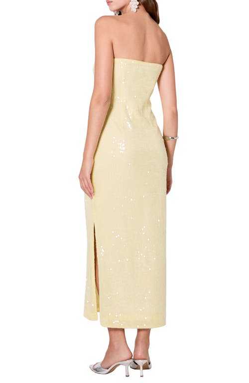 Shop Endless Rose Sequin Strapless Maxi Dress In Butter