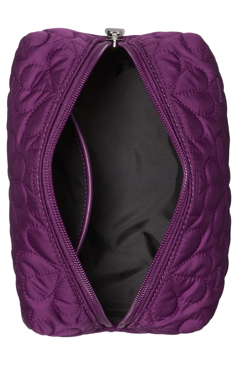 Kate Spade New York small tilly quilted fabric cosmetics case, Alternate, color, Nightshade