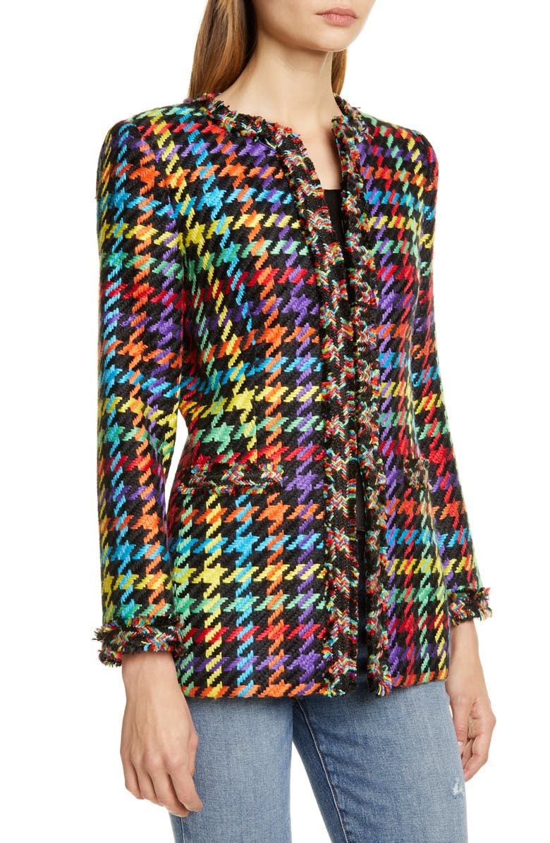 Alice + Olivia Andreas Tweed Jacket, Alternate, color,