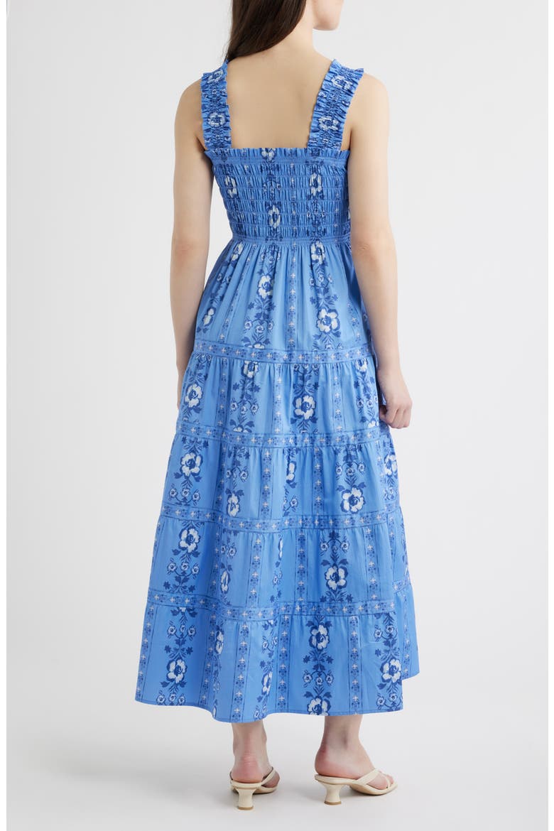The Kimmy Smocked Sleeveless Maxi Dress, Alternate, color, ARCADIA BORDER BLUE
