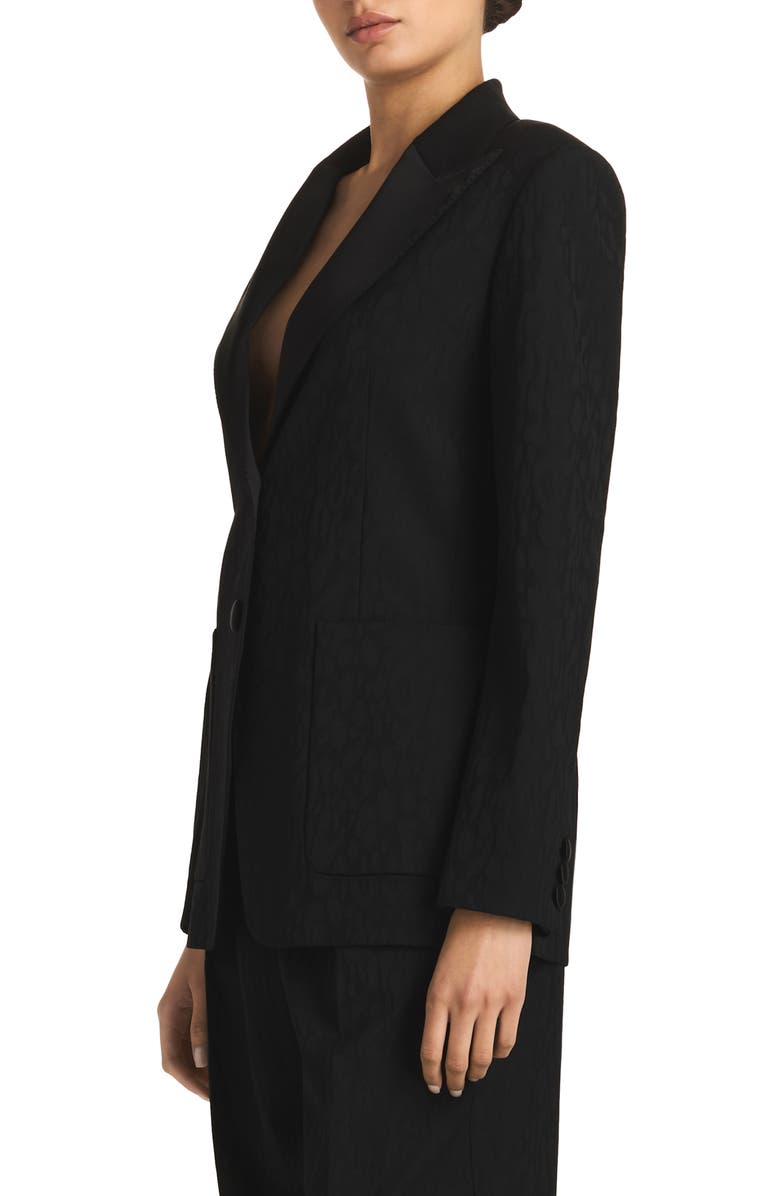 St. John Evening Leopard Print Pleated Wool Jacquard Pants, Alternate, color, 