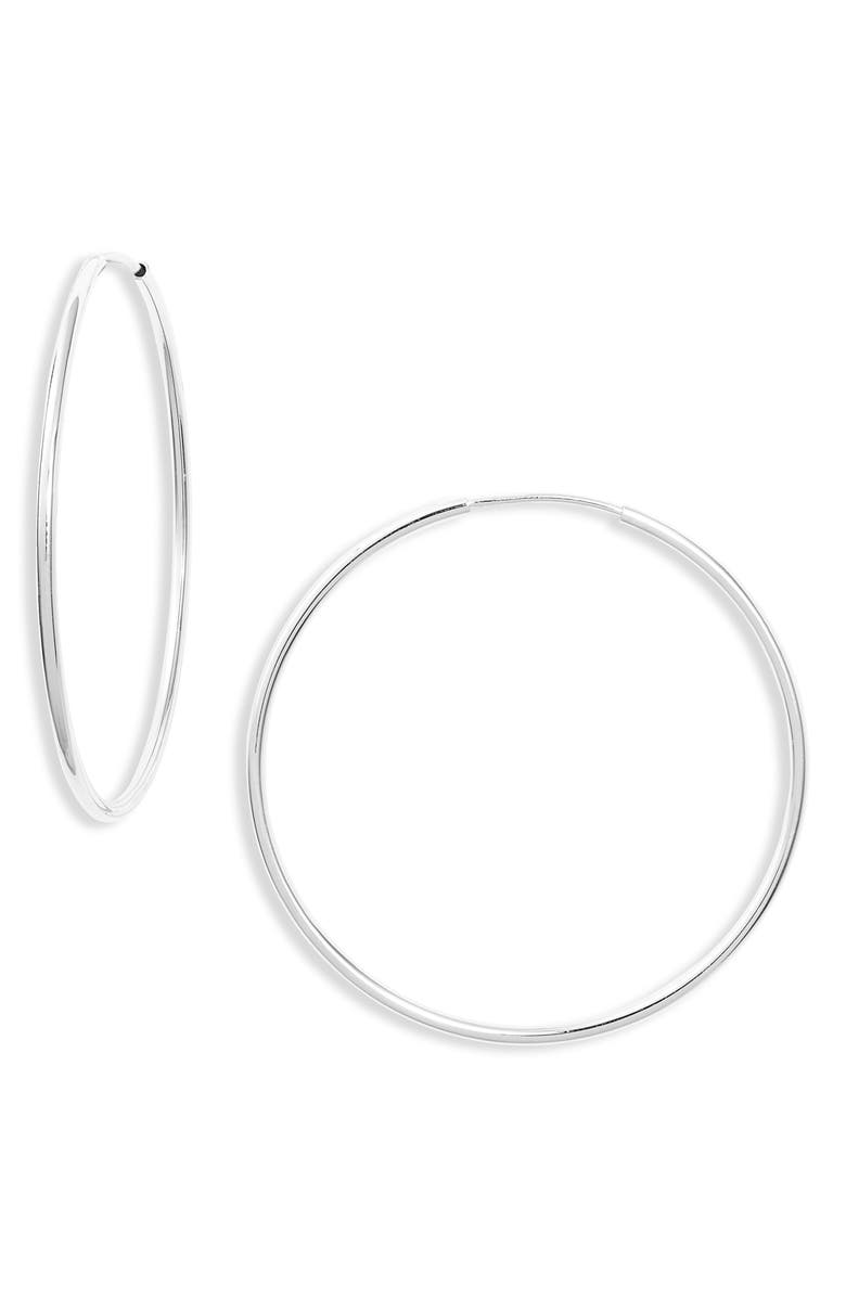 Argento Vivo Sterling Silver Endless Hoop Earrings, Main, color,