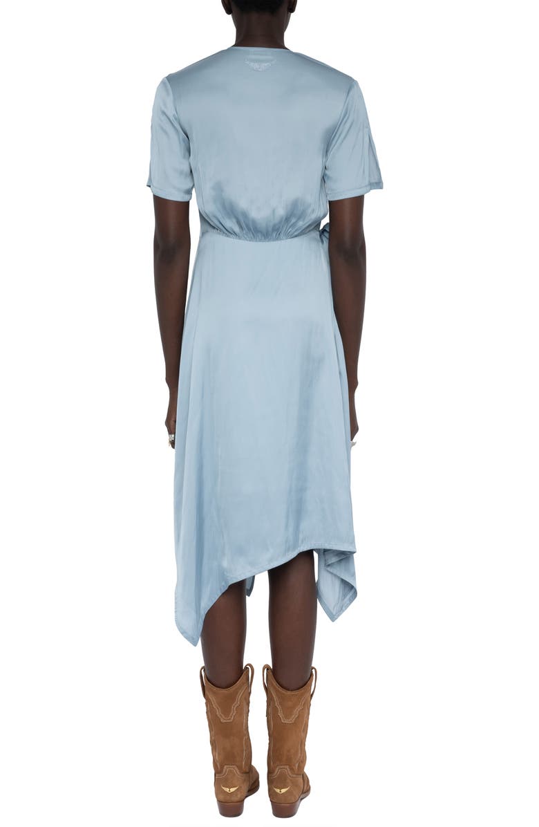 Zadig & Voltaire Reforme Satin Wrap Dress, Alternate, color, Sky