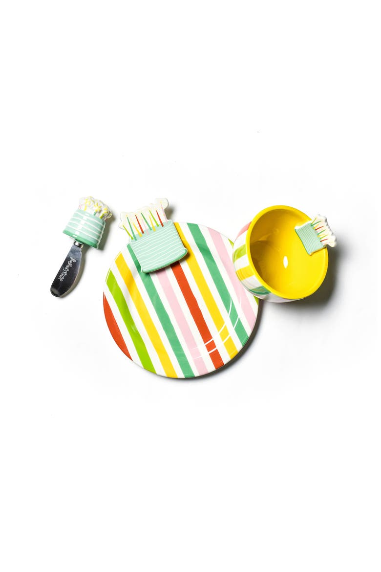 Sparkle Cake Embellishment Plate Bowl and Spreader Set, Main, color, Miscellaneous