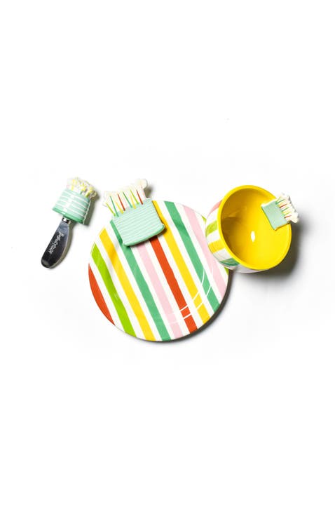 Sparkle Cake Embellishment Plate Bowl and Spreader Set