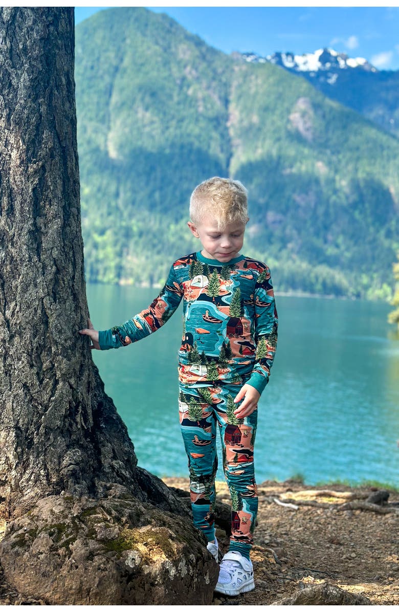 Fletch Lake Days 2 Piece Pajama Set, Alternate, color, Teal