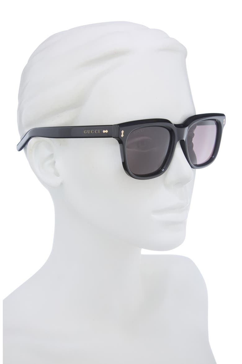 53mm Square Sunglasses, Alternate, color, BLACK BLACK GREY