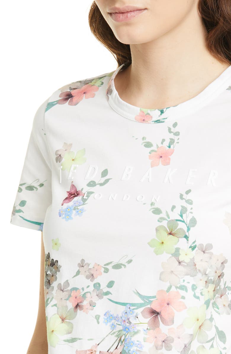 Ted Baker London Lileeyy Pergola Floral Cotton T-Shirt, Alternate, color,
