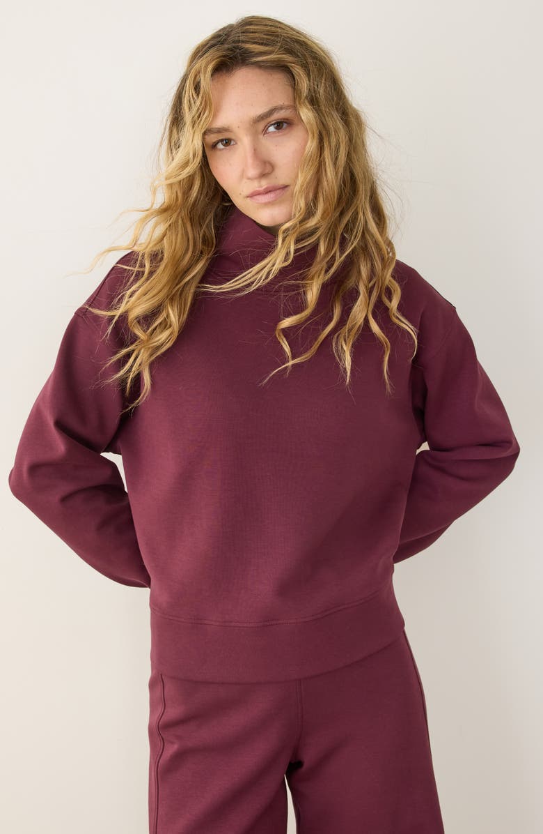 Marine Layer Nova Mock Neck Sweatshirt, Alternate, color, Fig