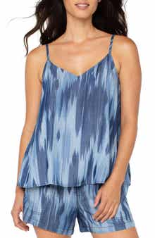 Liverpool Los Angeles Ikat Print V-Neck Woven Camisole