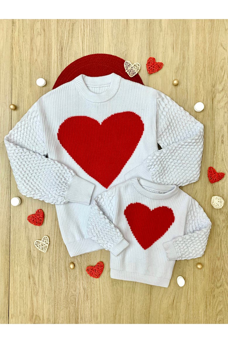 All My Love Heart Sweater, Alternate, color, White