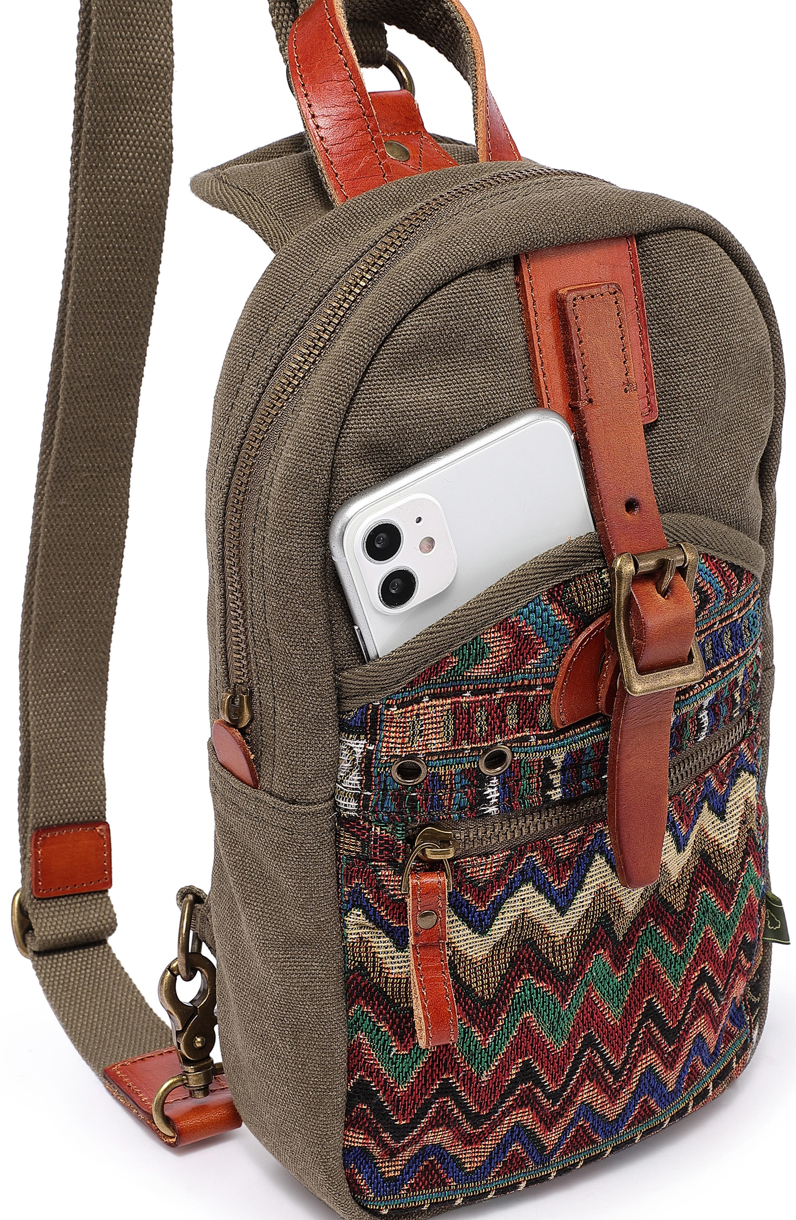 THE SAME DIRECTION Four Season Sling Bag, Alternate, color, Olive