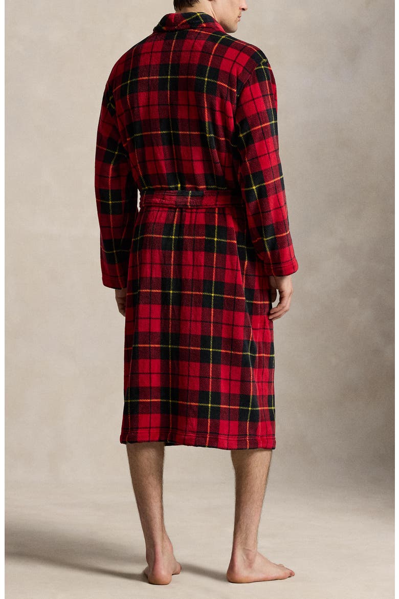 Plaid Flannel Robe, Alternate, color, MALCOLM MODERN TARTAN RED