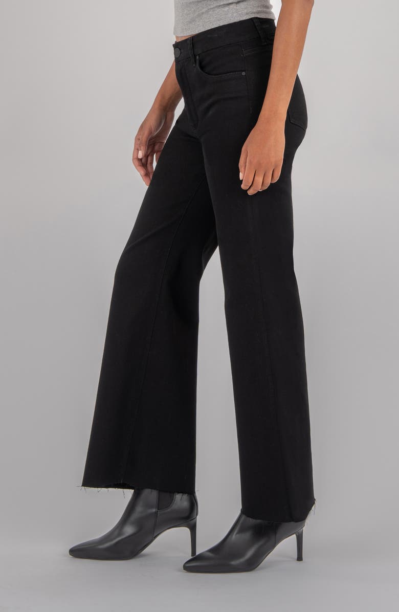 KUT from the Kloth Meg Raw Hem Wide Leg Jeans, Alternate, color, Black Jm