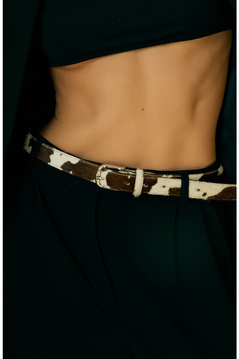 No. 14 Genuine Calf Hair Belt, Alternate, color, COW