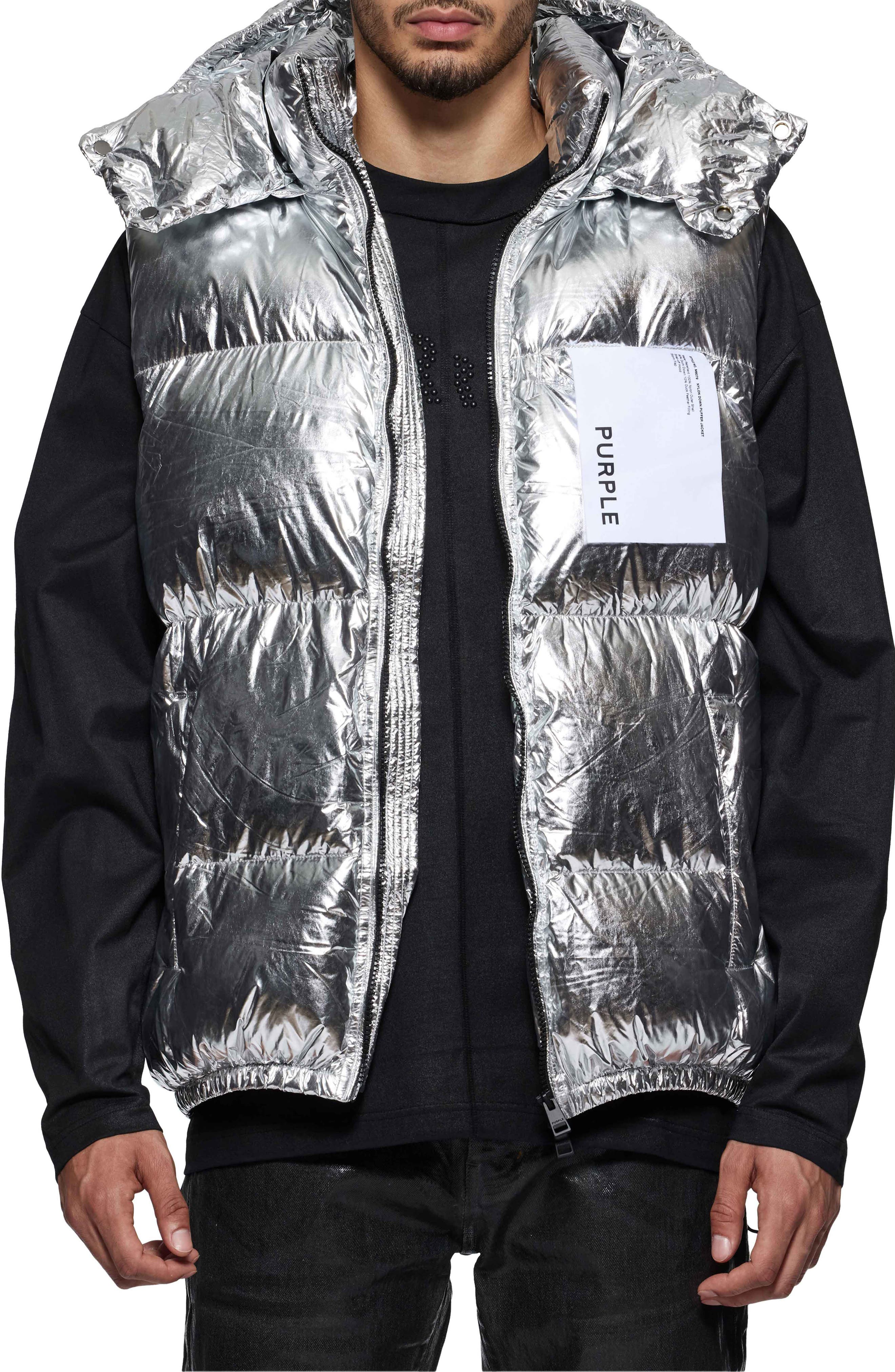 PURPLE BRAND Foil Down Puffer Vest