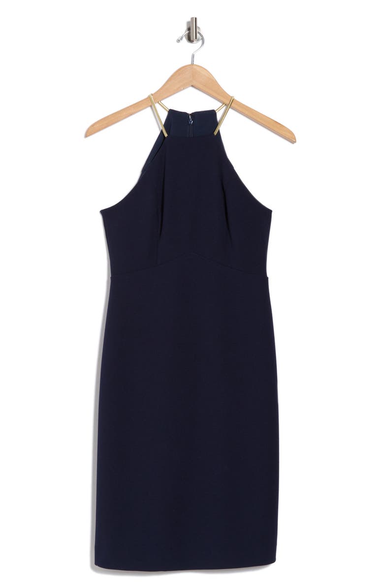 Trina Turk Sora Halter Neck Sheath Dress, Alternate, color, Indigo