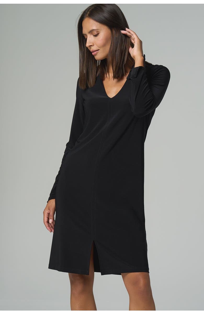 Franne Golde Luxe Stretch Long Sleeve Midi Dress, Main, color,