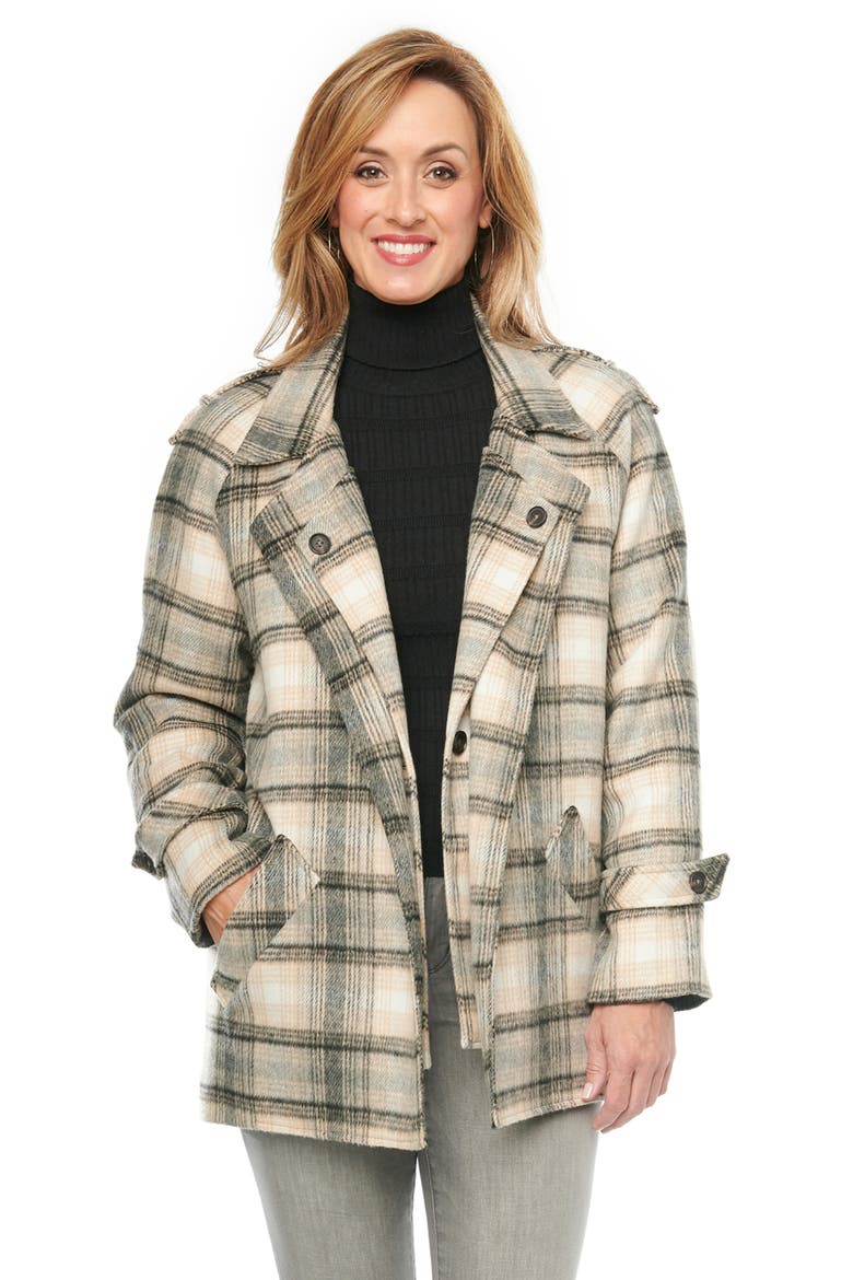 Double Layer Plaid Blazer, Alternate, color, CCMU- CHARCOAL MULTI