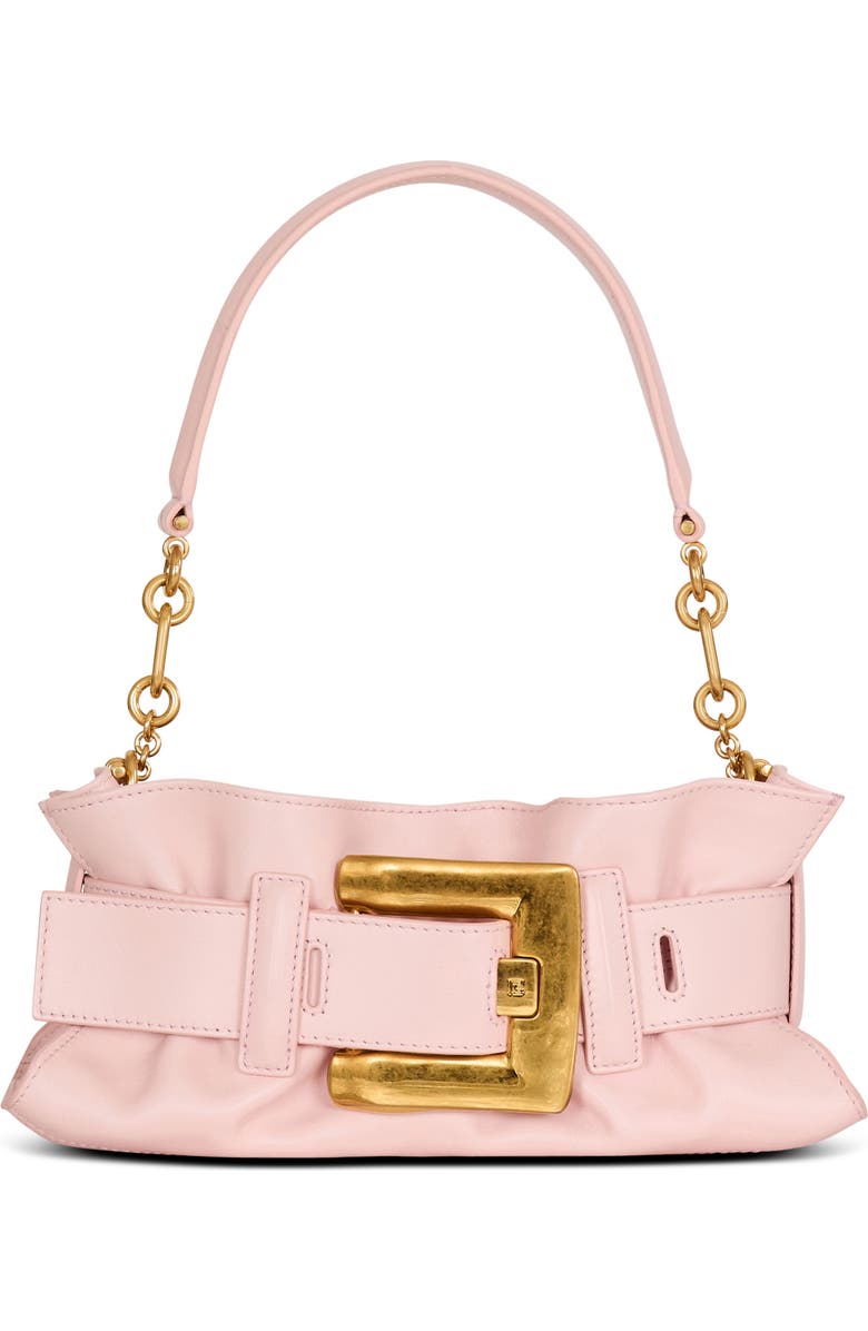 Balmain Mini Anthem bag in smooth leather, Main, color, Pink