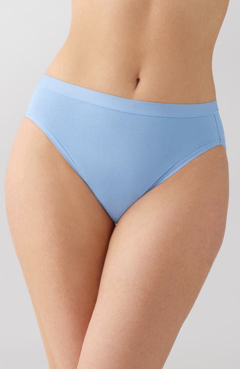 Understated Cotton Blend High Leg Briefs