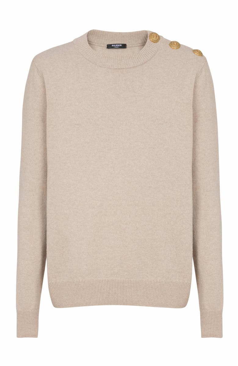 Balmain Eco-Cashmere Jumper, Alternate, color, Beige