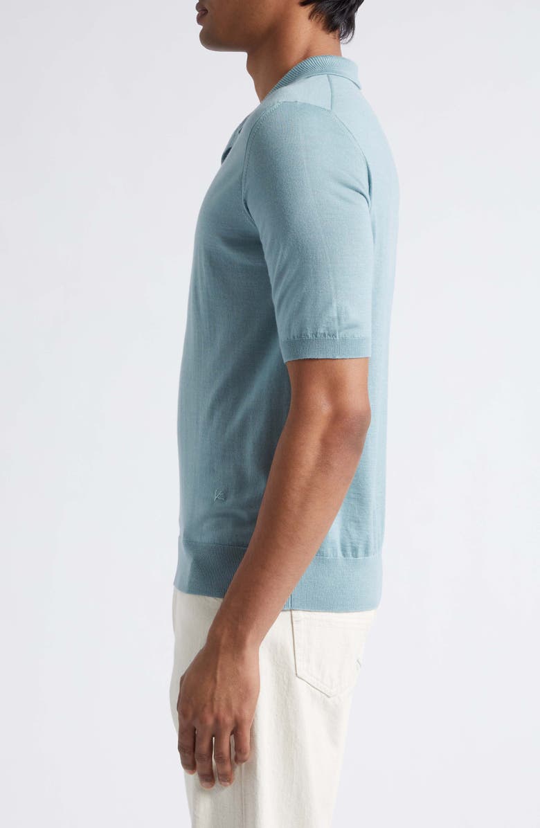 ISAIA Wool, Silk & Cashmere Polo, Alternate, color, Aqua