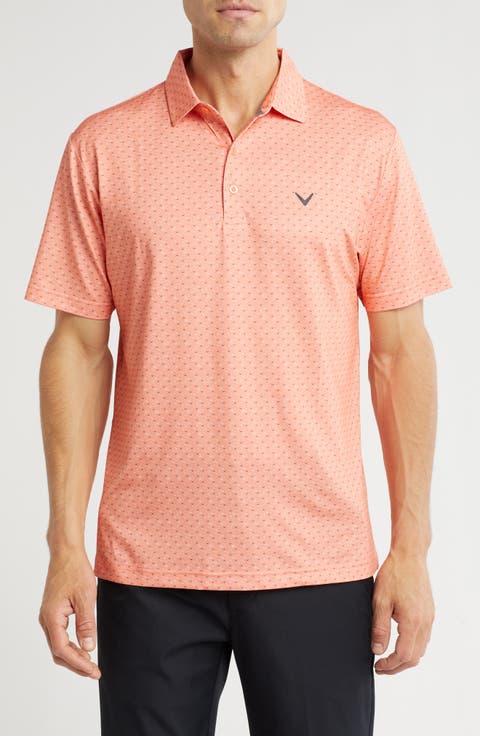 Chevron Print Twill Polo