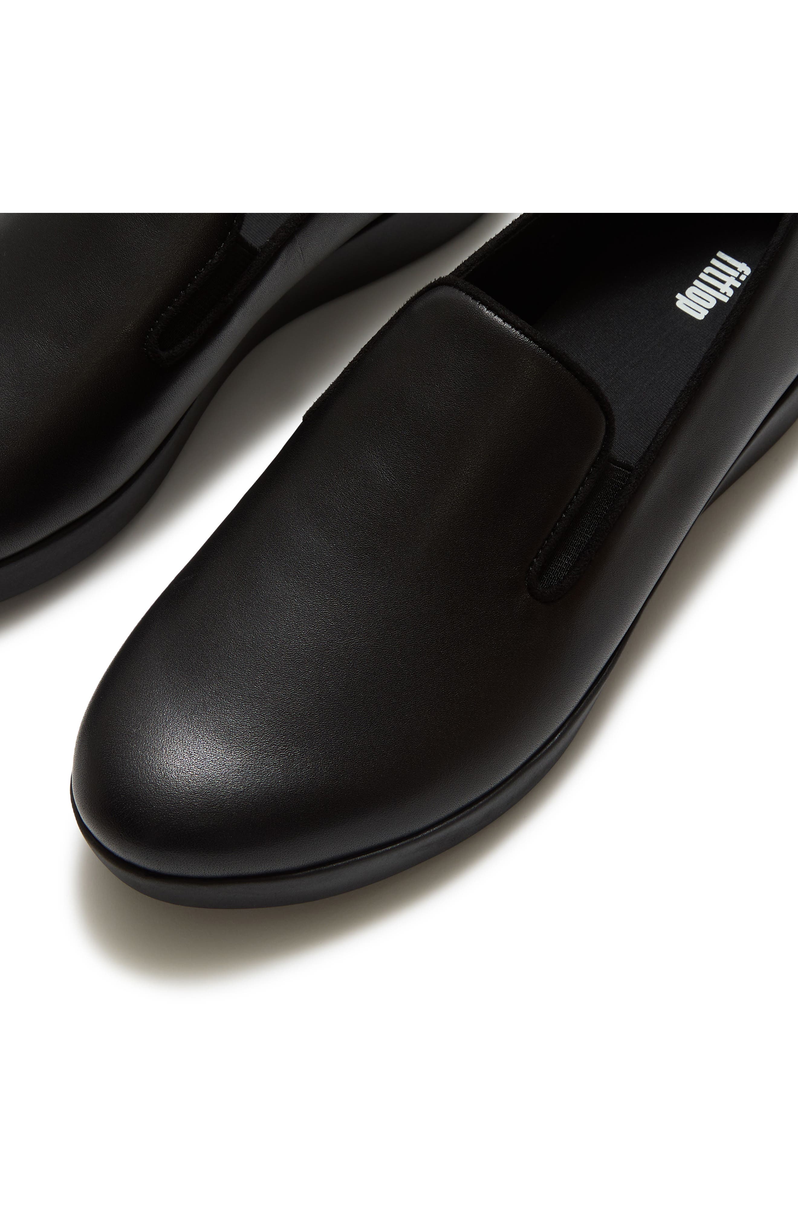 Flowform Leather Loafer, Alternate, color, ALL BLACK