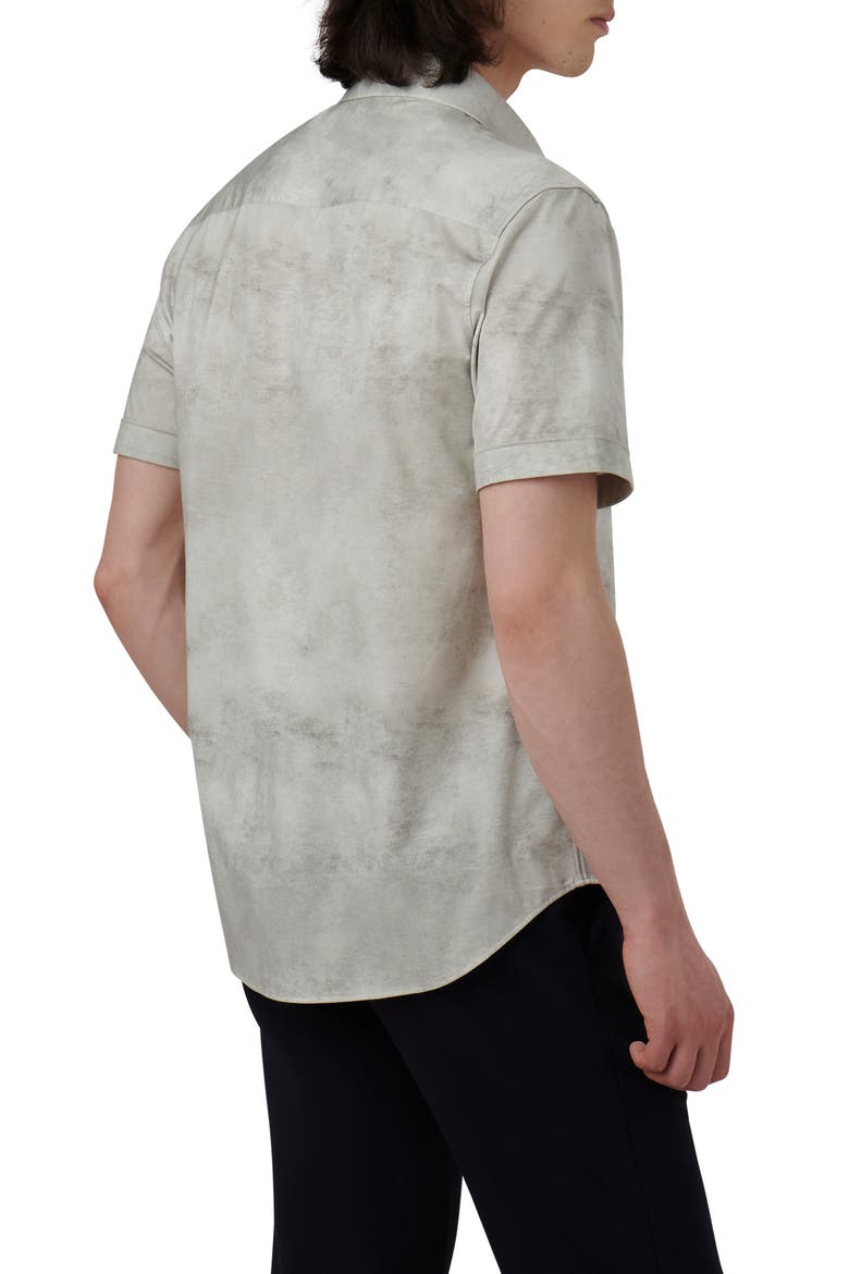 Miles OoohCotton® Airbrush Print Short Sleeve Button-Up Shirt, Alternate, color, WILLOW