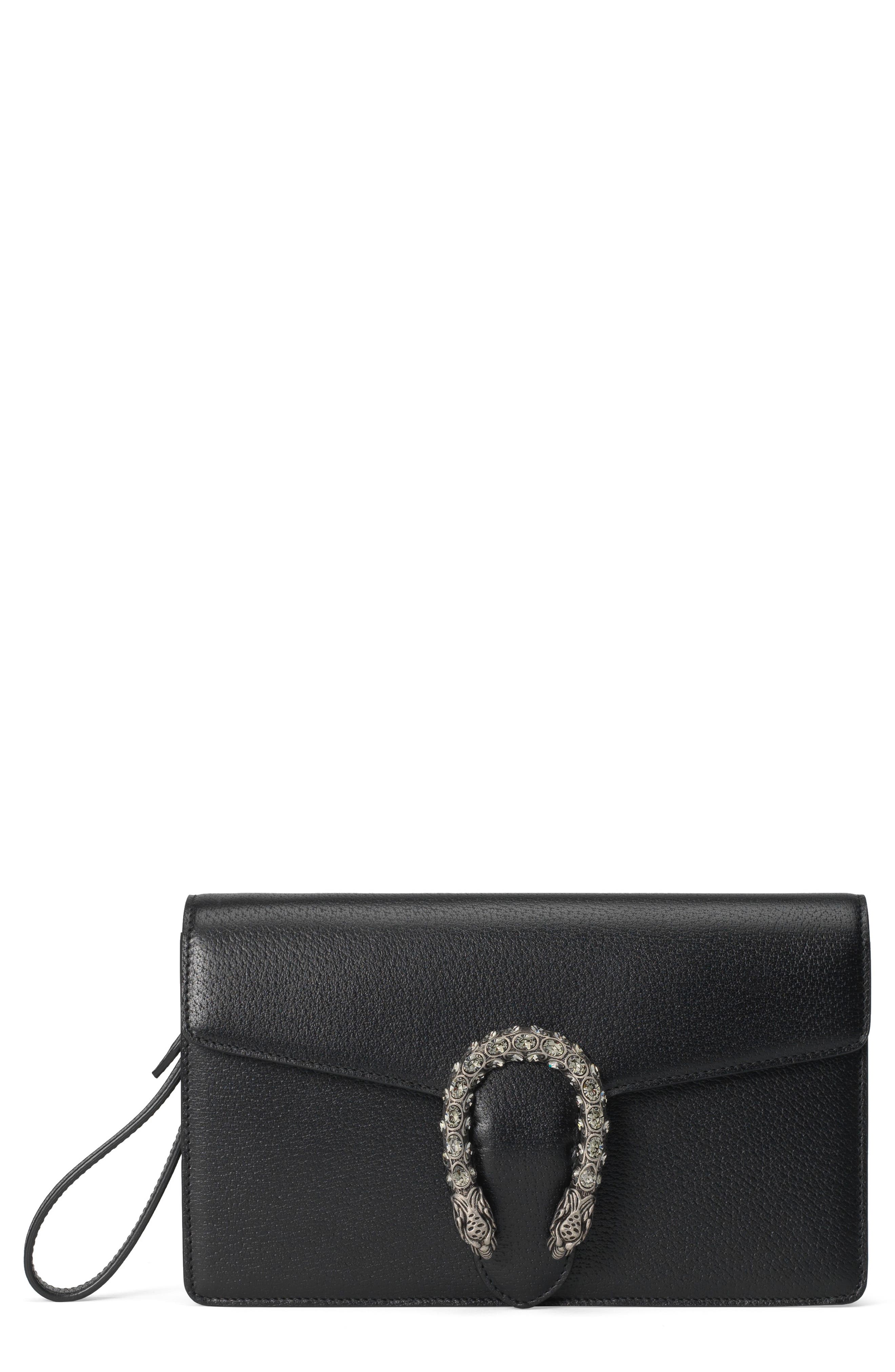 Gucci Leather Wristlet, Main, color, 