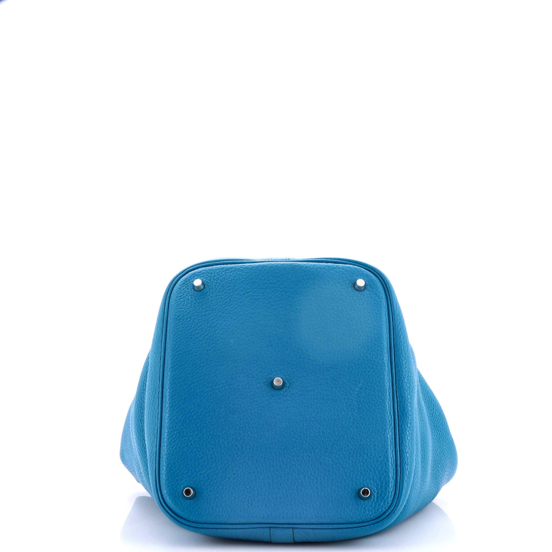 Pre-Owned Hermes Picotin Lock Bag Clemence GM, Alternate, color, Bleu Izmir