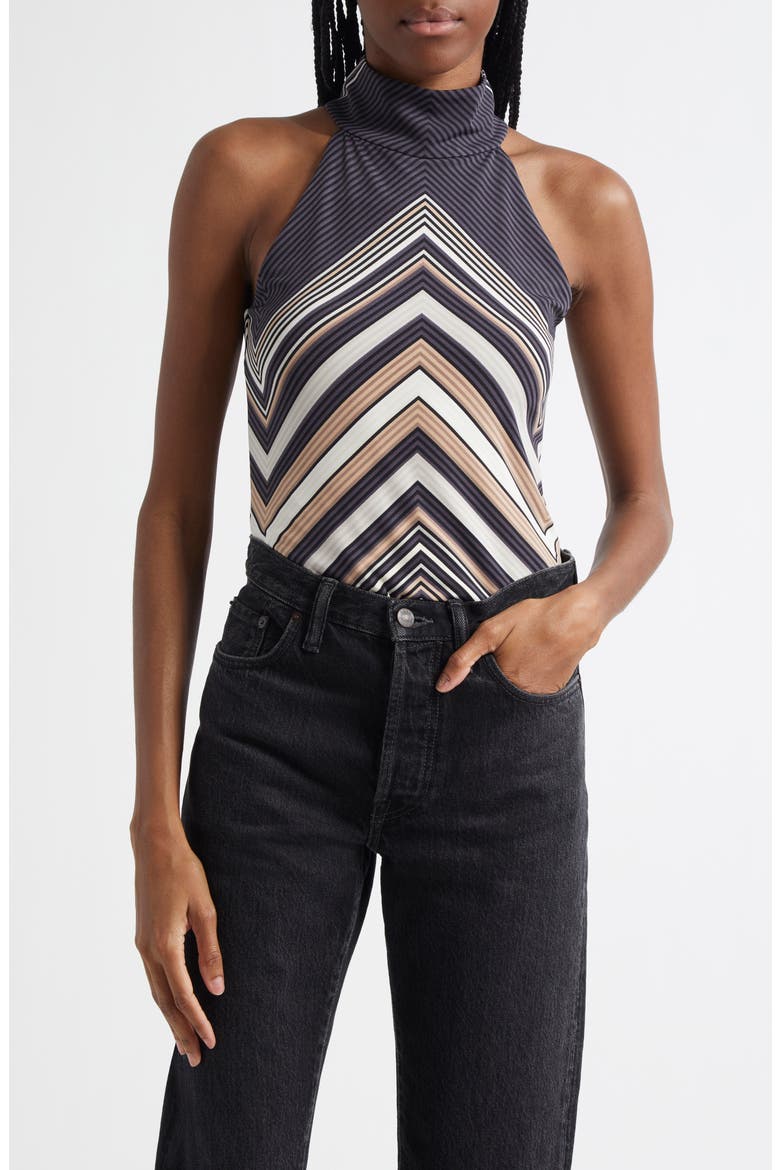 Jenna Chevron Sleeveless Top, Main, color, BLACK CHEVRON