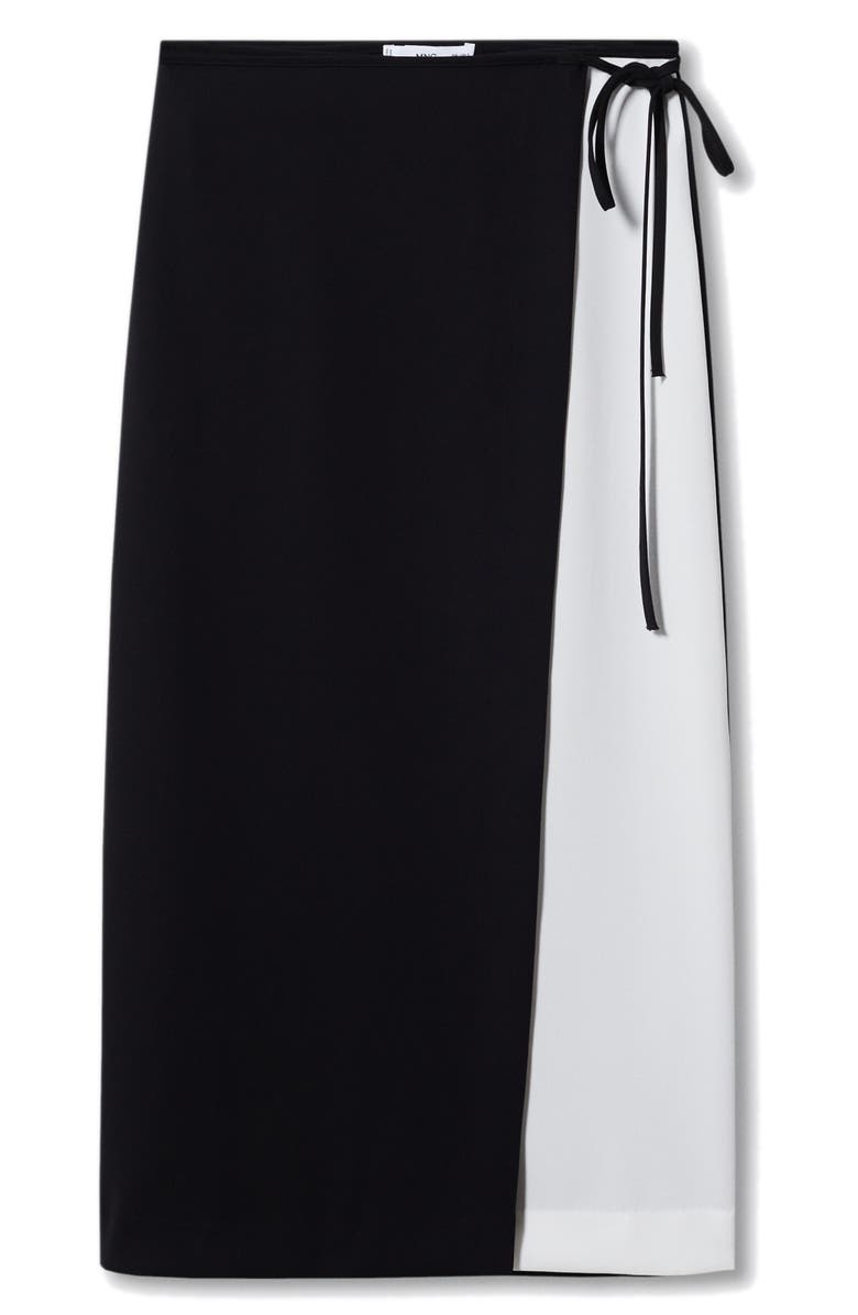 MANGO Side Tie Two-Tone Skirt, Alternate, color, 