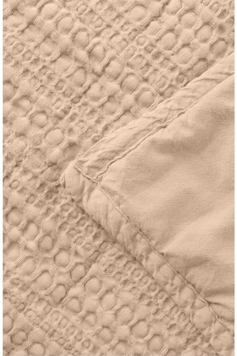Reversible Honeycomb Waffle Cotton Quilt & Sham Set, Alternate, color, CAPPUCCINO