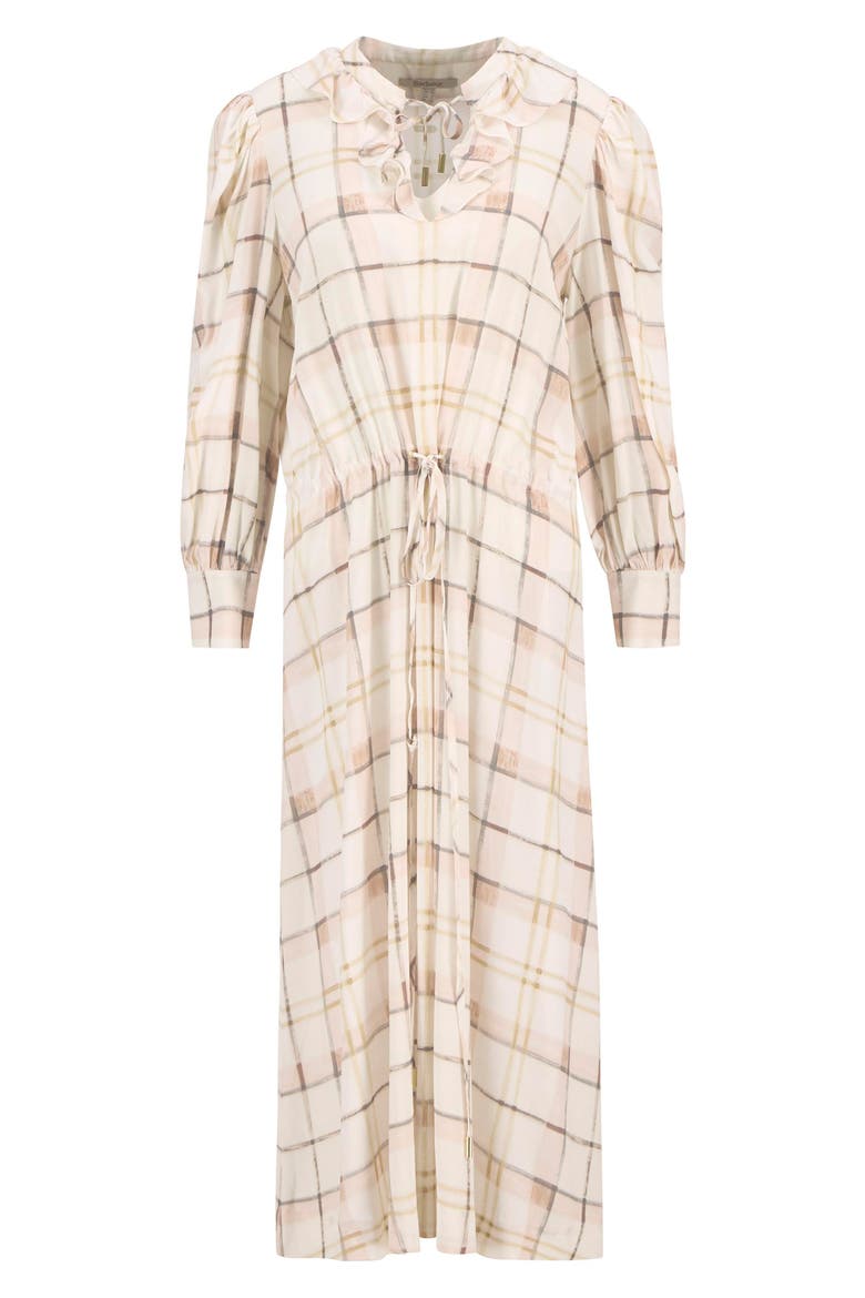 Asker Windowpane Plaid Long Sleeve Dress, Alternate, color, SILVER PEONY PAINTED CHECK