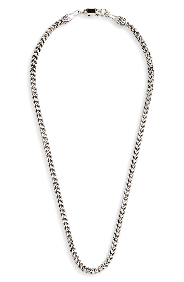 Mr. Ettika Men's Foxtail Chain Necklace, Main, color, Silver