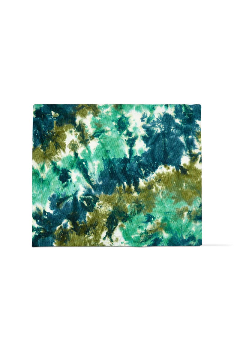 Blue Multi Tie Dye Cotton Placemat for Summer Dining, Main, color, Blue