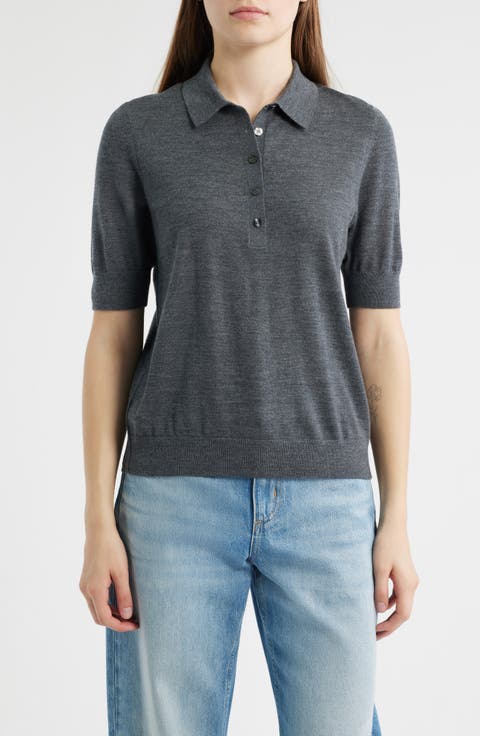 Fidenka Virgin Wool Polo Sweater (Regular & Petite)